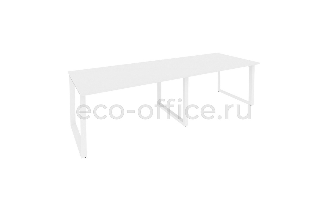 Стол переговорный (2 столешницы) ONIX O.MO-PRG-2.3 Белый Бриллиант / Белый металл  купить в Тюмени