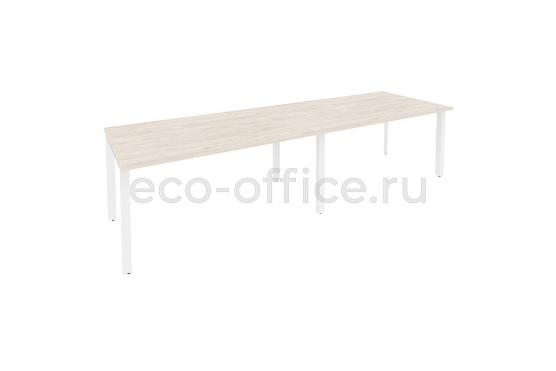 Стол переговорный (2 столешницы) ONIX O.MP-PRG-2.4 Денвер Светлый / Белый металл  купить в Тюмени