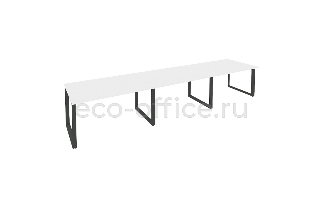 Стол переговорный (3 столешницы) ONIX O.MO-PRG-3.3 Белый Бриллиант / Антрацит металл  купить в Тюмени