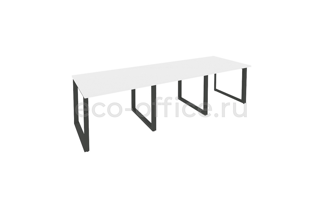Стол переговорный (3 столешницы) ONIX O.MO-PRG-3.1 Белый Бриллиант / Антрацит металл  купить в Тюмени