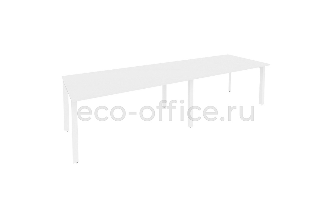 Стол переговорный (2 столешницы) ONIX O.MP-PRG-2.4 Белый Бриллиант / Белый металл  купить в Тюмени