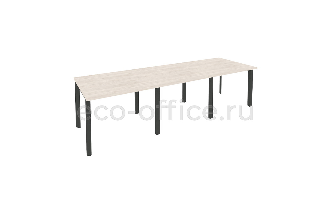 Стол переговорный (3 столешницы) ONIX O.MP-PRG-3.1 Денвер Светлый / Антрацит металл купить в Тюмени