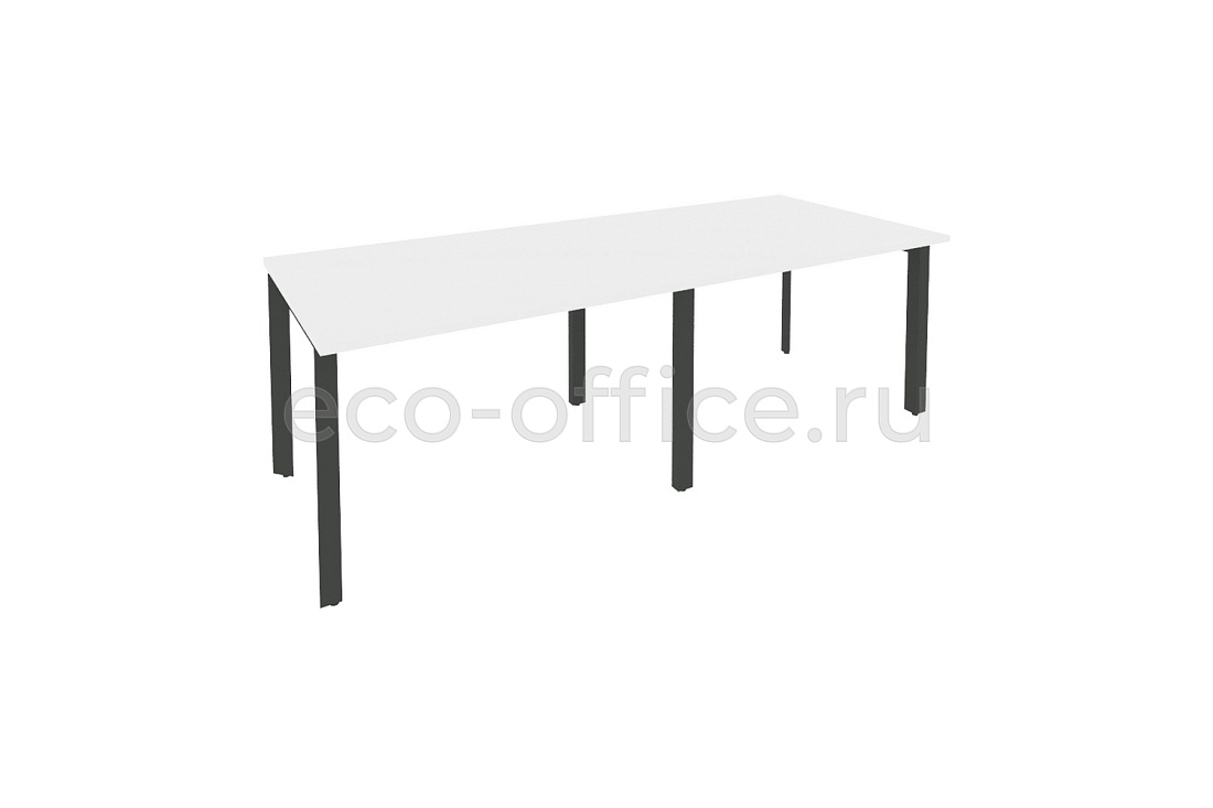 Стол переговорный (2 столешницы) ONIX O.MP-PRG-2.2 Белый Бриллиант / Антрацит металл  купить в Тюмени
