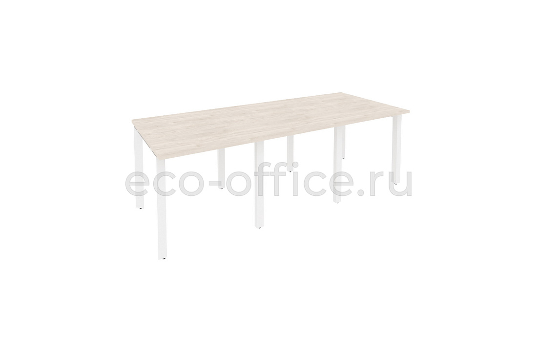 Стол переговорный (3 столешницы) ONIX O.MP-PRG-3.0 Денвер Светлый / Белый металл  купить в Тюмени
